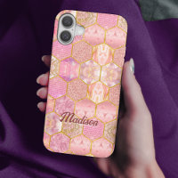 Elegant girly faux Glitter rose gold geometric