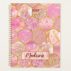 Elegant girly faux Glitter rose gold geometric Planner