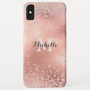 Elegant Girly Faux Rose Gold Foil Personalized iPhone XS Max Case
