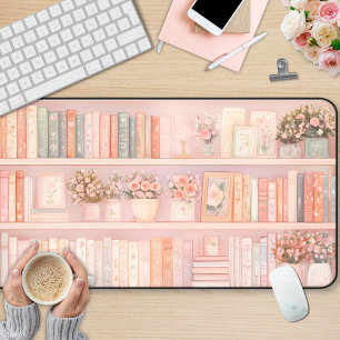 Elegant Girly Floral Bookish Desk Mat