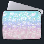 Elegant Girly Gradient Pineapple Pattern Colourful Laptop Sleeve<br><div class="desc">Trendy pineapple pattern in pink,  purple,  blue and white.</div>