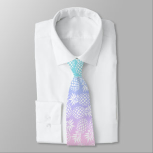 Elegant Girly Gradient Pineapple Pattern Colourful Tie