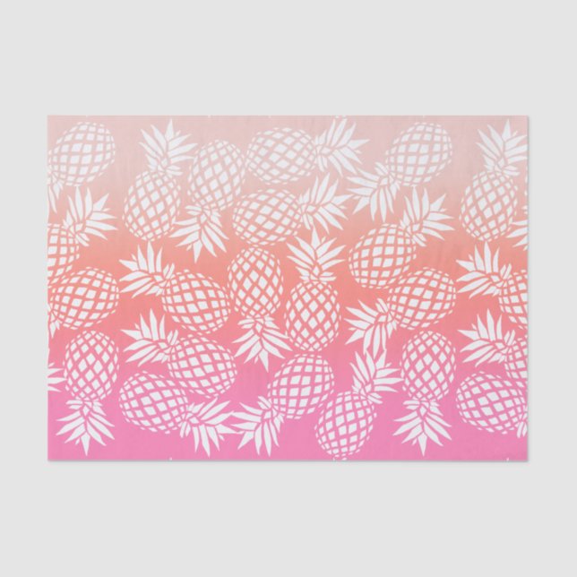 Elegant Girly Gradient Pineapple Pattern Colourful Tissue Paper (Front)