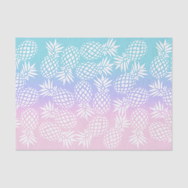 Elegant Girly Gradient Pineapple Pattern Colourful Tissue Paper (Front)
