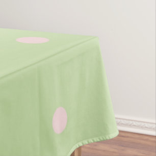 Elegant Girly Green & Pink Polka Dots Pattern Tablecloth