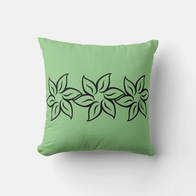 Elegant Girly Modern Flowery Stylised Pattern Cushion (Front)