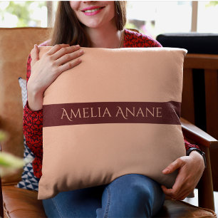 Elegant Girly Pink & Dark Red Script Gift Cushion