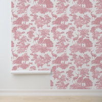 Elegant Girly Pink Deer Forest Animals Toile