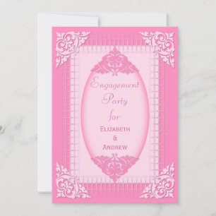 Elegant, Girly Pink Engagement Party Invitation