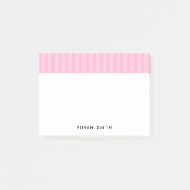 Elegant Girly Pink Rose Stripes  Post-it Notes (Front)