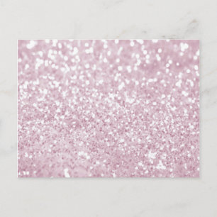 Elegant Girly Pink White Faux Glitter Postcard