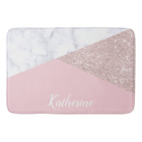 Elegant girly rose gold glitter white marble pink