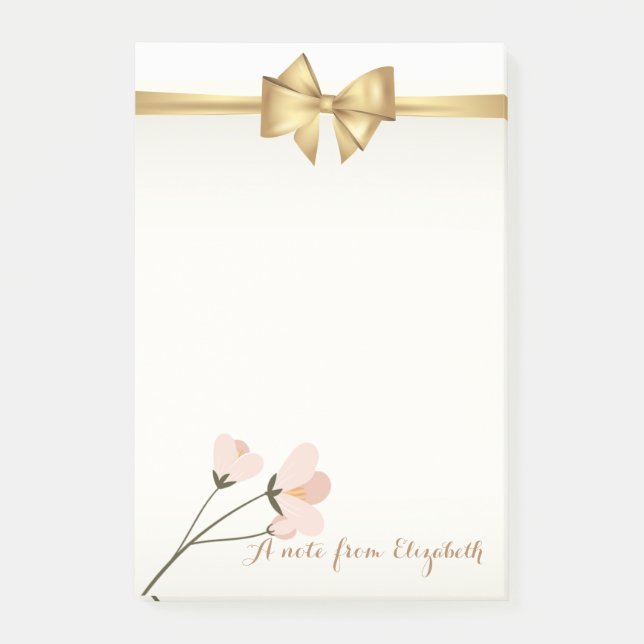 Elegant Girly Stylish,Bow,Flower Post-it Notes (Front)
