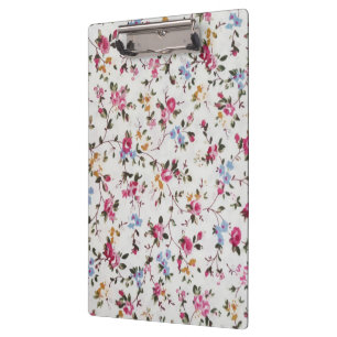 Elegant girly trendy vintage roses  floral pattern clipboard