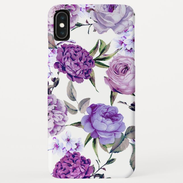 Elegant Girly Violet Lilac Purple Flowers Case-Mate iPhone Case (Back)