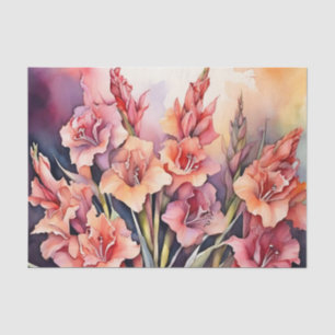 Elegant Gladiolus Watercolor Tissue Paper