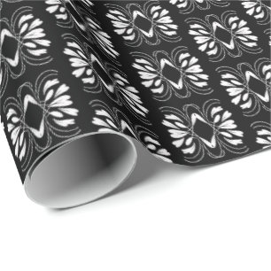 Elegant Glam Black and White Flair All Occasion Wrapping Paper