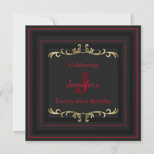 Elegant Glam Gold Birthday Invitation