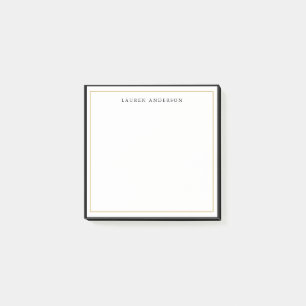 Elegant, Glam Gold & Black border Flat Post-it Notes