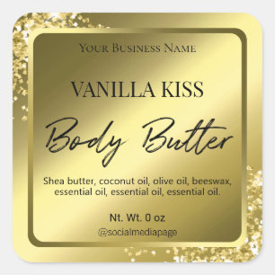Elegant Glam Gold Body Butter Labels