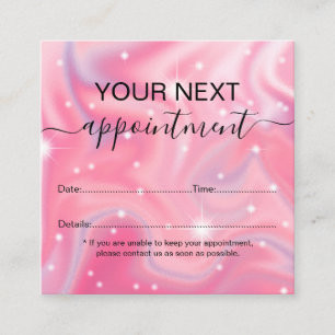 Elegant Glam Iradiscent Sparkle Holographic Appo Appointment Card