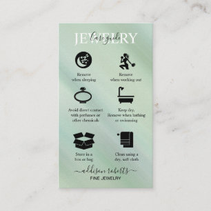Elegant Glam Iridescent Holographi Jewellery Care Business Card