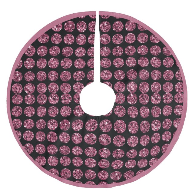 Elegant Glam Pink Diamonds Sparkle Gems Brushed Polyester Tree Skirt (Front)