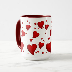 Elegant Glam Stylish Trendy Red Heart valentine's  Mug