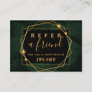Elegant glam tropical and gold referral card