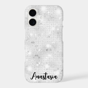 Elegant Glam White Silver Glitz Sparkle
