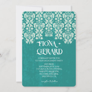 Elegant Glamor Lace Engagement Party Invitation