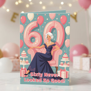 Elegant Glamorous Woman 60th Birthday Greeting Card