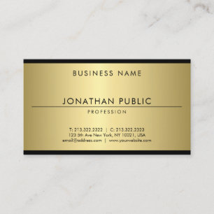 Elegant Glamour Gold Look Modern Simple Template Business Card
