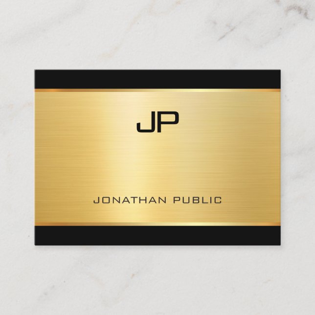 Elegant Glamour Gold Luxurious Modern Template Business Card (Front)