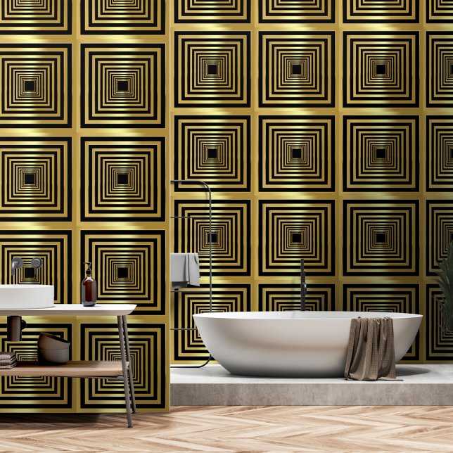 Elegant glamourous black gold art deco 3d effect  wallpaper (Creator Uploaded)
