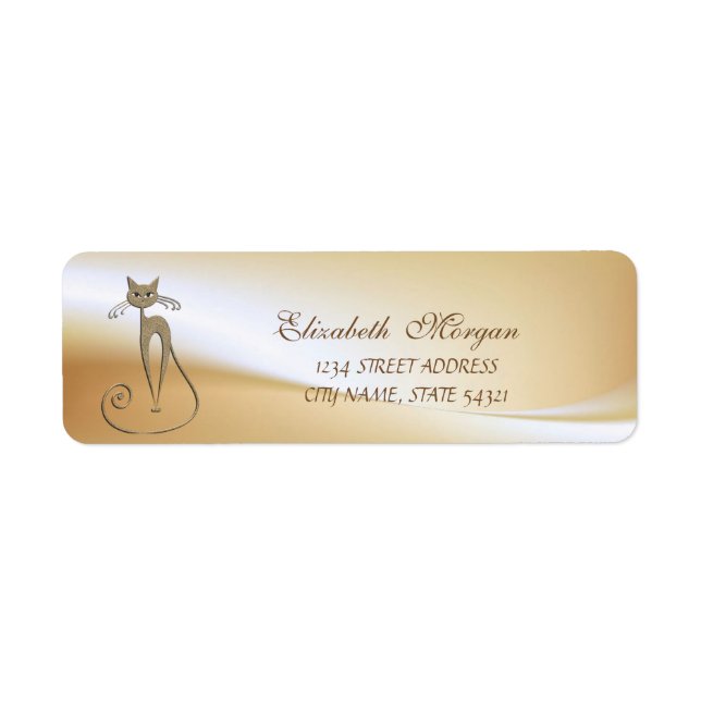 Elegant Glamourous  Cat  Address Label- Return Address Label (Front)