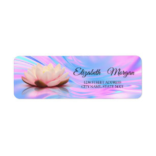 Elegant Glamourous Chic Lotus Holographic  Return Address Label