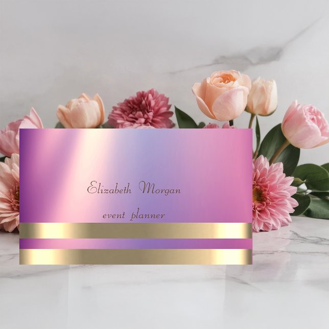 Elegant,Glamourous ,Chic ,Stripes ,Luminous Business Card (Creator Uploaded)