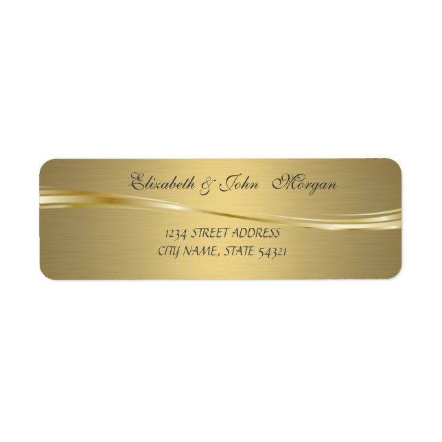 Elegant Glamourous  Faux Gold Address Label Return Address Label (Front)
