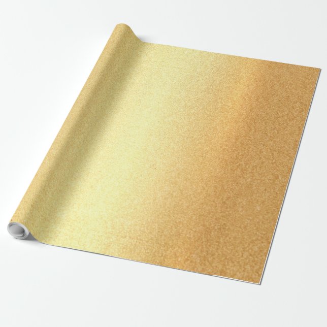 Elegant Glamourous Gift Supplies Gold Look Glossy Wrapping Paper (Unrolled)
