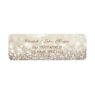 Elegant Glamourous  Glittery  Bokeh Address Label Return Address Label