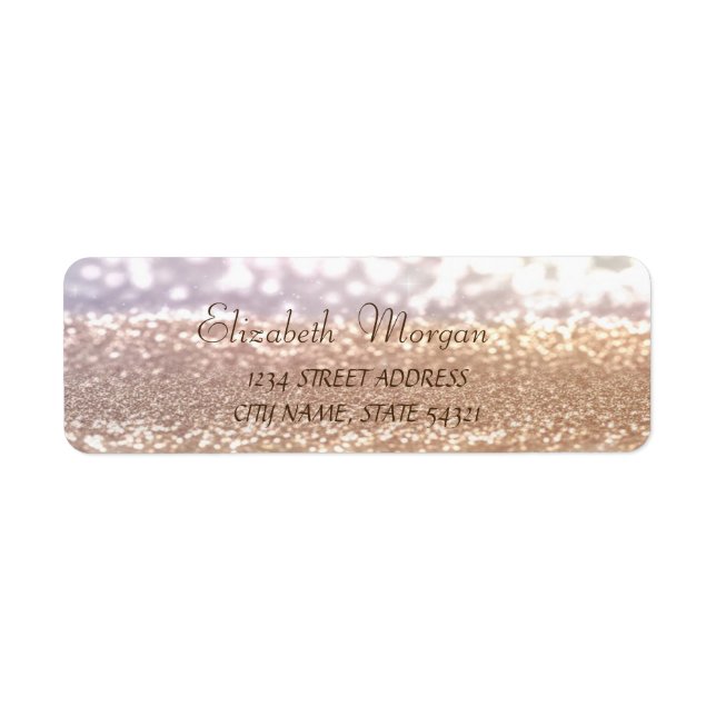 Elegant Glamourous  Glittery  Bokeh Address Label Return Address Label (Front)
