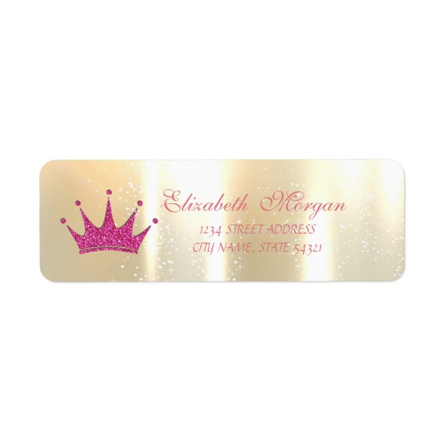 Elegant Glamourous , Glittery Tiara, Address Label Return Address Label (Front)