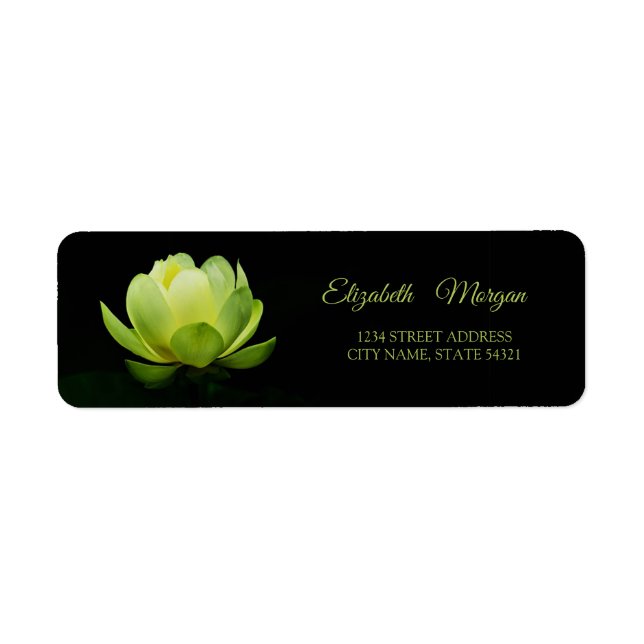 Elegant Glamourous Green Lotus  Label Return Address Label (Front)