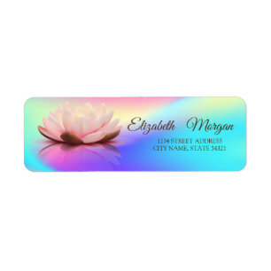 Elegant Glamourous  Lotus Colourful Holographic Return Address Label