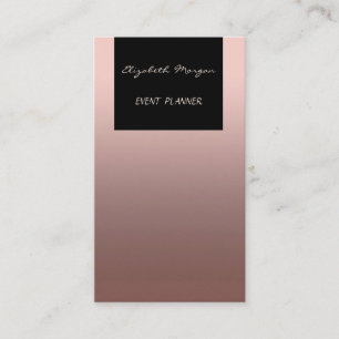Elegant Glamourous Modern Chic,Rose  Gold,Black Business Card