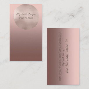 Elegant Glamourous Modern Chic,Rose Gold Circle Business Card