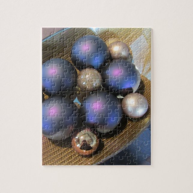 Elegant Glass Balls in a Gold Dish Jigsaw Puzzle (Vertical)