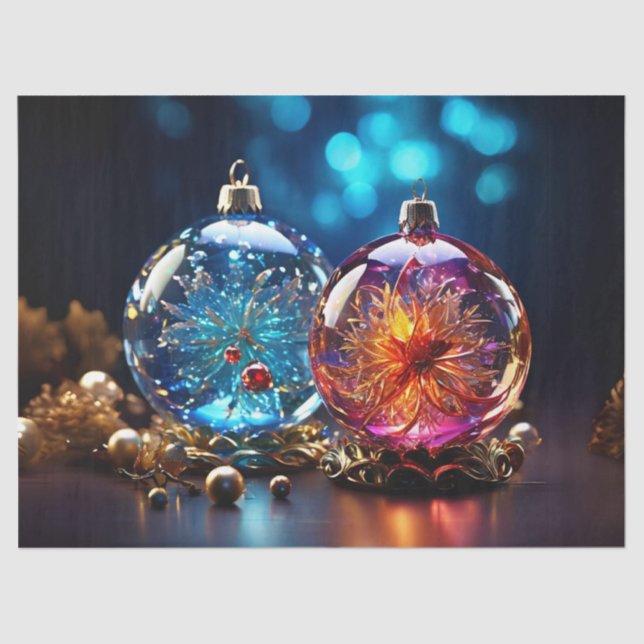 Elegant Glass Ornament Holiday Decoupage Craft Pap Tissue Paper (Front)