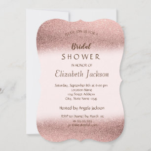Elegant Glitter  Bokeh Bridal Shower Invitation